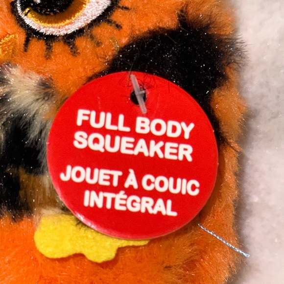 Small plush owl squeaker dog toy - Picture 5 of 5